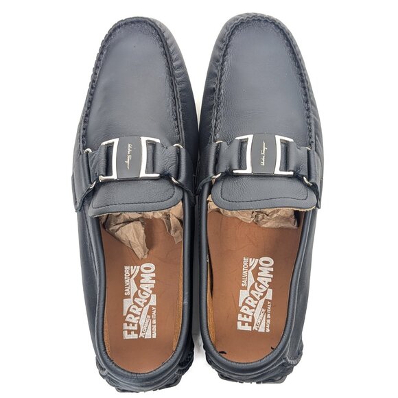 FERRAGAMO Leather Slip On Loafer Driver Shoes - Like New Sz 38 / US 7.5 - 8